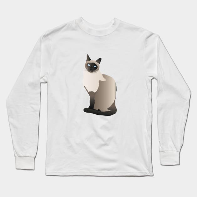 Graceful Siamese Cat Long Sleeve T-Shirt by NorseTech